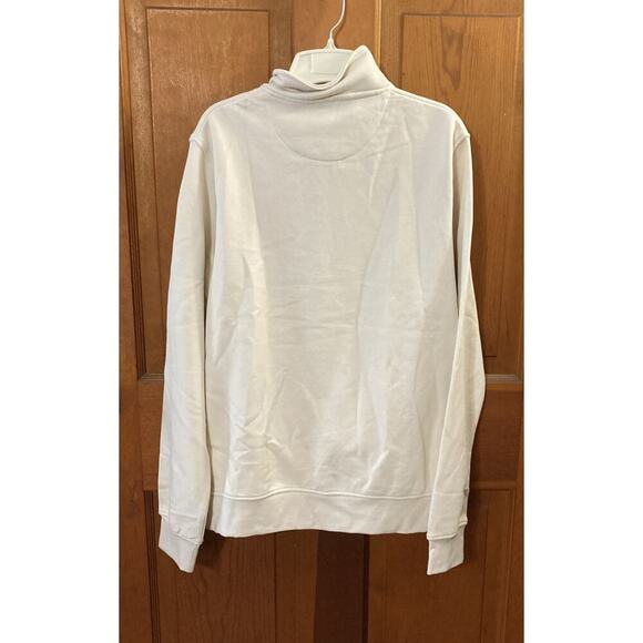 Kenneth Cole Men’s Pullover Fleece Sweatshirt Sz M NWT Cream 1/4 Zip $79 Pocket - Picture 3 of 9